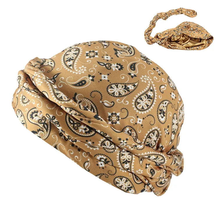 Satin Lined Bandana Wrap